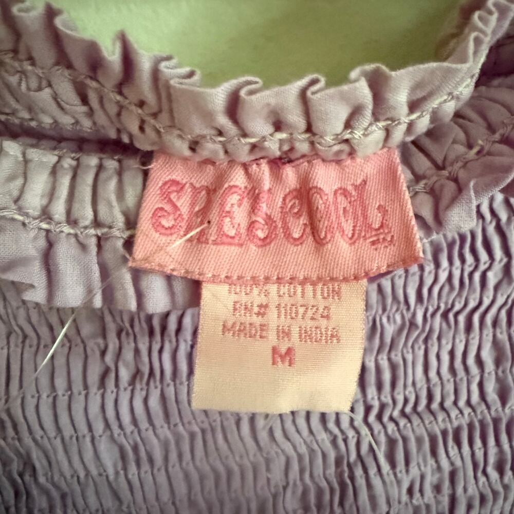 Y2K Vintage Deadstock She's Cool Strapless Boho Purple Tie Dye Dress Size M NWT - Picture 5 of 8